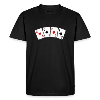 Cartes de poker - Cartes de jeu de casino - T-shirt Premium bio Homme - noir - Devant - Nico (187cm)