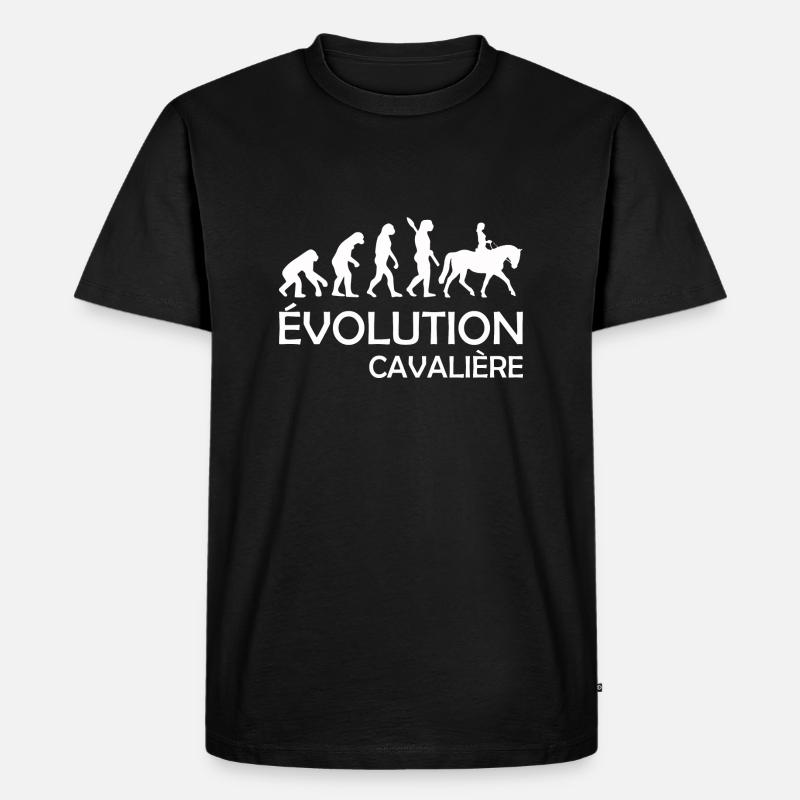 évolution cavalière - T-shirt Premium bio Homme - noir