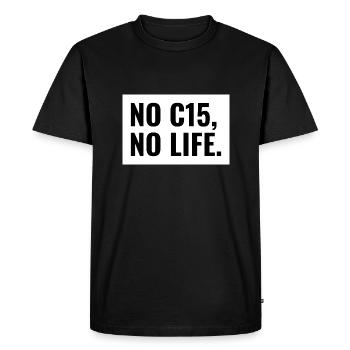 No C15, no life idée cadeau c15 - T-shirt Premium bio Homme - noir - Devant - Nico (187cm)
