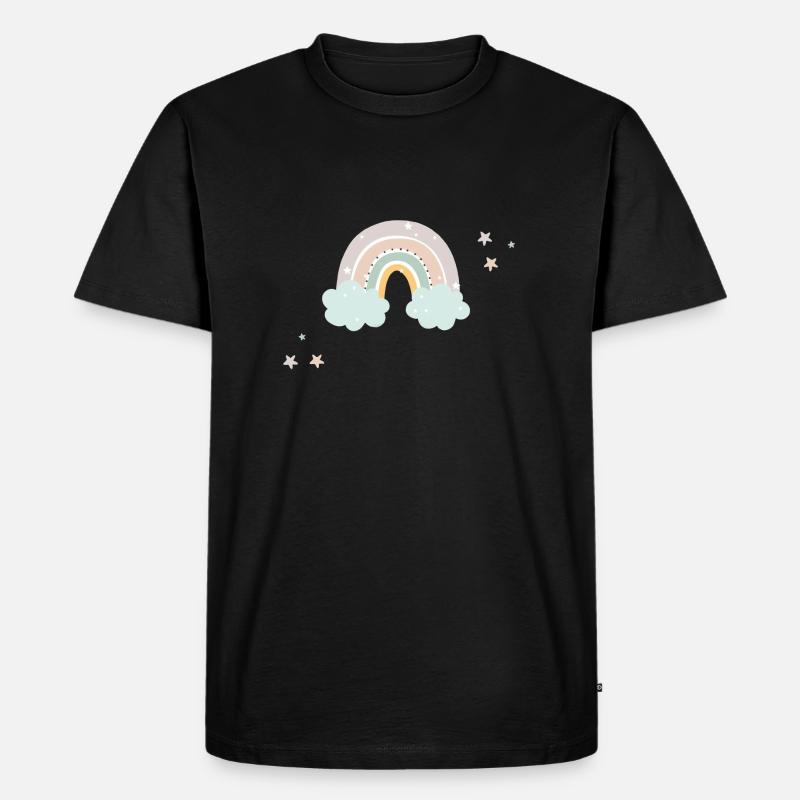 Regenbogen mit Sternen - Männer Premium Bio T-Shirt - Schwarz