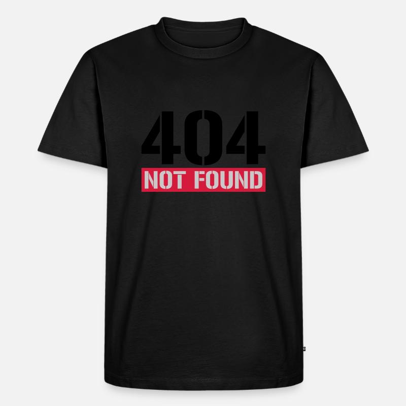 404 not found Meldung - Männer Premium Bio T-Shirt - Schwarz