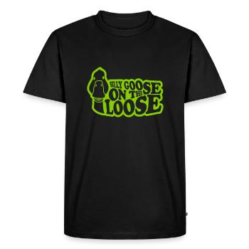 oie en liberté - T-shirt Premium bio Homme - noir - Devant - Nico (187cm)