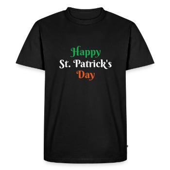 Joyeuse Saint-Patrick Irlande drapeau de vacances - T-shirt Premium bio Homme - noir - Devant - Nico (187cm)