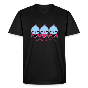 3 small birds - Men's Premium Organic T-Shirt - black - Front - Nico (187cm)