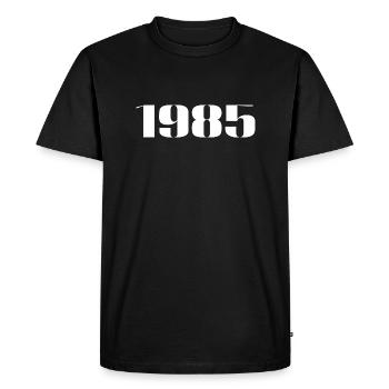 1985 - Cadeau né en 1985 - T-shirt Premium bio Homme - noir - Devant - Nico (187cm)