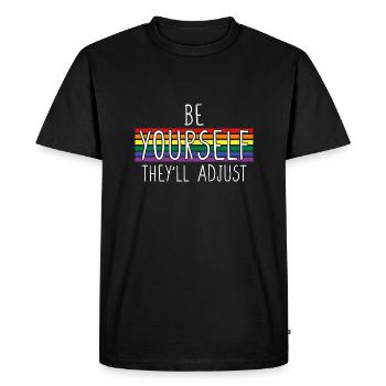 Be Yourself They ll Adjust LGBTQ Rainbow Gay Pride - Men's Premium Organic T-Shirt - black - Front - Nico (187cm)