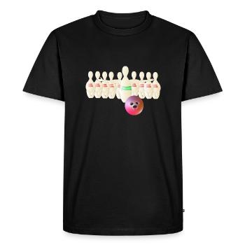 Gardien de quilles - T-shirt Premium bio Homme - noir - Devant - Nico (187cm)