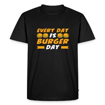 Every Day is Burger Day - Men's Premium Organic T-Shirt - black - Front - Nico (187cm)