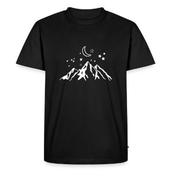 Starry Night - Mountain Nature Gift - Men's Premium Organic T-Shirt - black - Front - Nico (187cm)