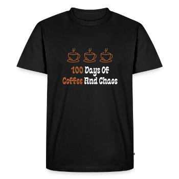 100 Days Of Coffee And Chaos - Men's Premium Organic T-Shirt - black - Front - Nico (187cm)