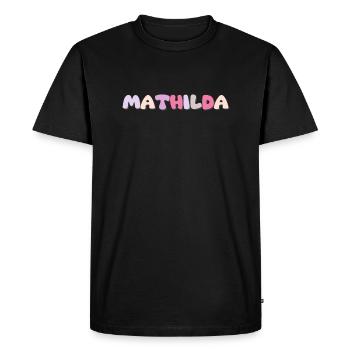 Name - Mathilda - Men's Premium Organic T-Shirt - black - Front - Nico (187cm)