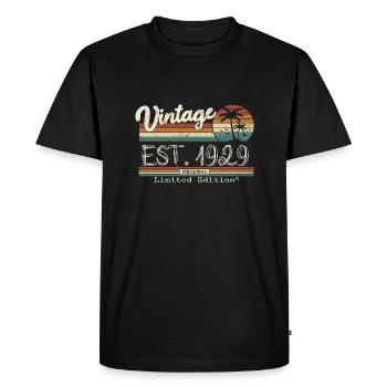 1929 né cadeau d’anniversaire vintage - T-shirt Premium bio Homme - noir - Devant - Nico (187cm)