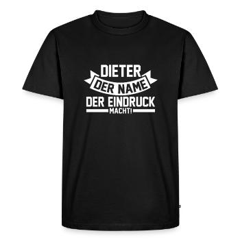 Prénom Dieter - T-shirt Premium bio Homme - noir - Devant - Nico (187cm)