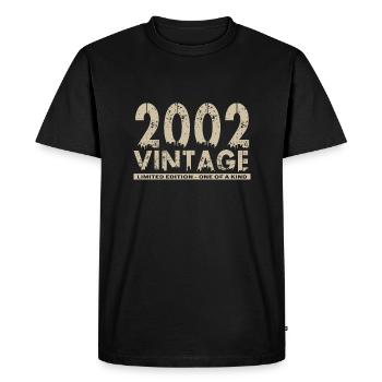 Vintage 2002 Bursdag - One of Kind - Men's Premium Organic T-Shirt - black - Front - Nico (187cm)