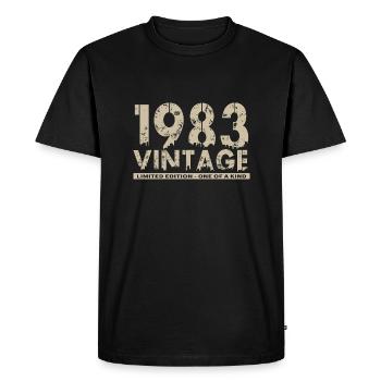 Vintage 1983 Bursdag - One of Kind - Men's Premium Organic T-Shirt - black - Front - Nico (187cm)