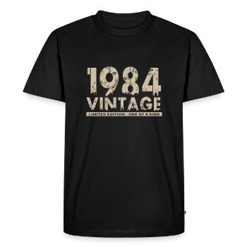 Vintage 1984 Bursdag - One of Kind - Men's Premium Organic T-Shirt - black - Front - Nico (187cm)