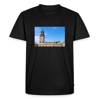 German Church Tyska kyrkan Gothenburg City Swede - Men's Premium Organic T-Shirt - black - Front - Nico (187cm)