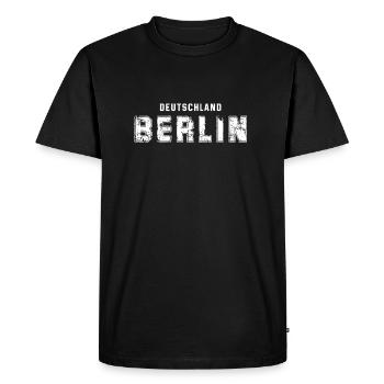 Germany Berlin - Washed-out urban design - Men's Premium Organic T-Shirt - black - Front - Nico (187cm)