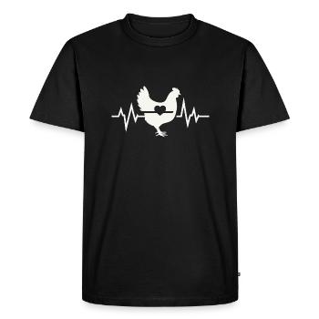 L’élevage de poulets avec un battement de cœur - T-shirt Premium bio Homme - noir - Devant - Nico (187cm)