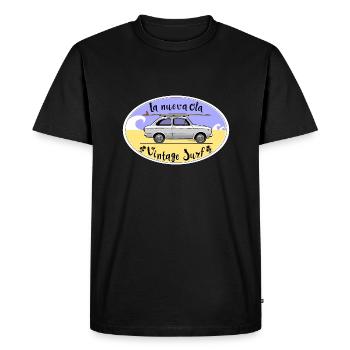 Surf vintage - T-shirt Premium bio Homme - noir - Devant - Nico (187cm)
