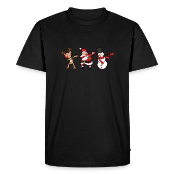 Dabbing Dab Reindeer Santa Claus Snowman Xmas - Men's Premium Organic T-Shirt - black - Front - Nico (187cm)