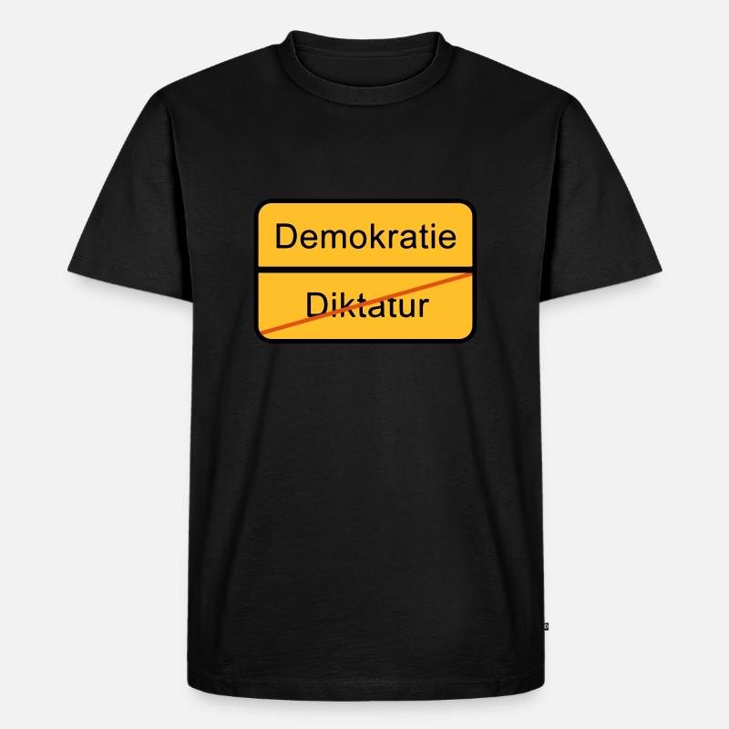 Demokratie oder Diktatur - Männer Premium Bio T-Shirt - Schwarz