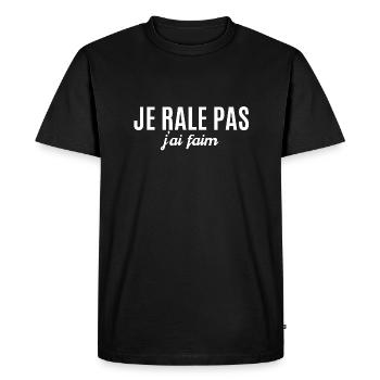 Je rale pas j'ai faim - T-shirt Premium bio Homme - noir - Devant - Nico (187cm)