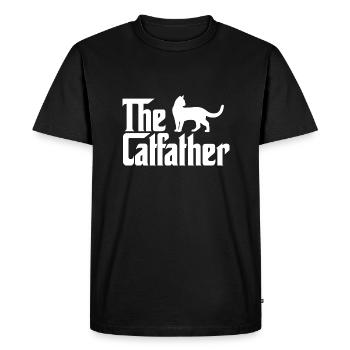 cat father - Men's Premium Organic T-Shirt - black - Front - Nico (187cm)