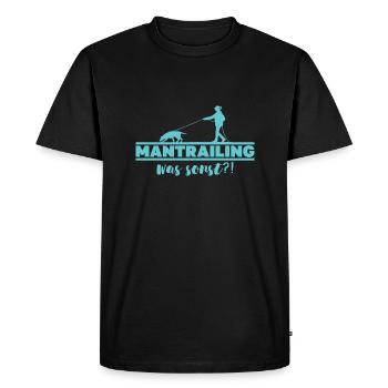 Mantrailing autre silhouette chien de recherche chiens - T-shirt Premium bio Homme - noir - Devant - Nico (187cm)