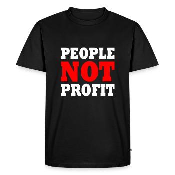 People not profit - T-shirt Premium bio Homme - noir - Devant - Nico (187cm)