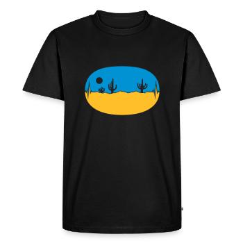 Skyline Fréquence Paysage désertique - T-shirt Premium bio Homme - noir - Devant - Nico (187cm)