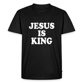 Jesus is king - T-shirt Premium bio Homme - noir - Devant - Nico (187cm)