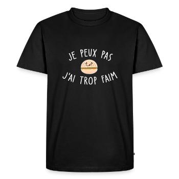 je peux pas j ai trop faim - T-shirt Premium bio Homme - noir - Devant - Nico (187cm)