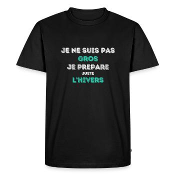 Gros ? non ! - Special Edition - Design modern - T-shirt Premium bio Homme - noir - Devant - Nico (187cm)