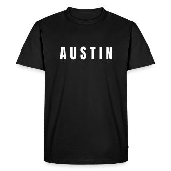 A U S T I N, CADEAU DE VOYAGE Austin, nom de garçon Austin. - T-shirt Premium bio Homme - noir - Devant - Nico (187cm)