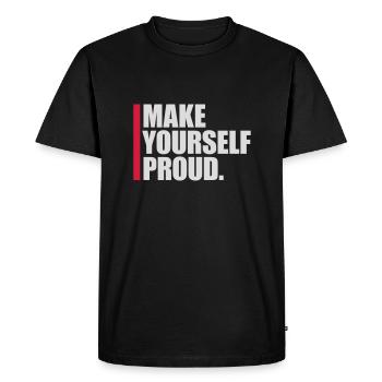 Faites-vous fier de la citation - T-shirt Premium bio Homme - noir - Devant - Nico (187cm)