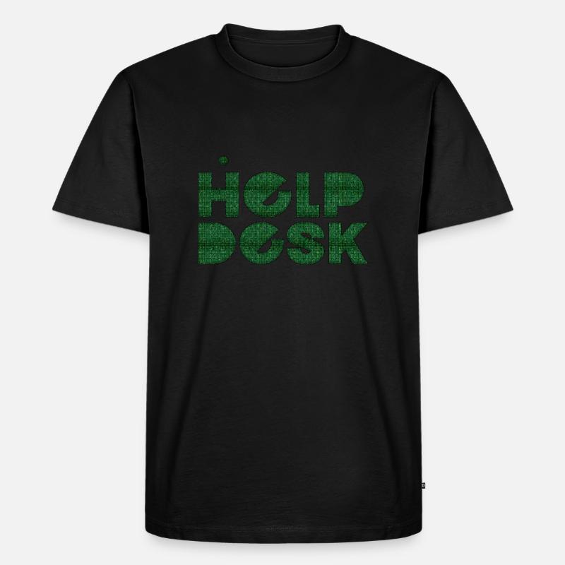 Helpdesk IT-Support-Geek Computer-Computer-Geek - Männer Premium Bio T-Shirt - Schwarz