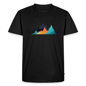 Mountain Landscape Geometric Art - Men's Premium Organic T-Shirt - black - Front - Nico (187cm)