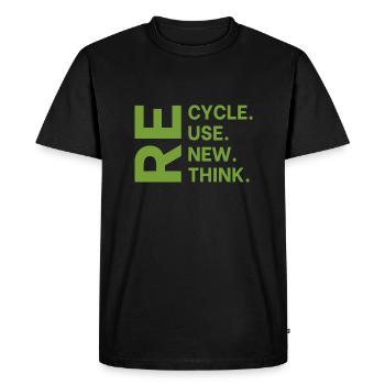 Recycle Reuse Renew Rethink For Earth Day 2023 - T-shirt Premium bio Homme - noir - Devant - Nico (187cm)