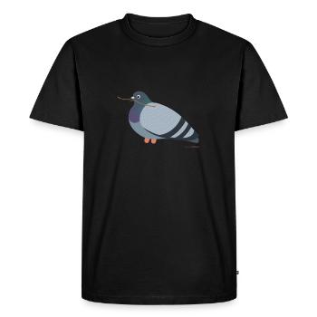 Pigeon with a branch in its beak - Men's Premium Organic T-Shirt - black - Front - Nico (187cm)