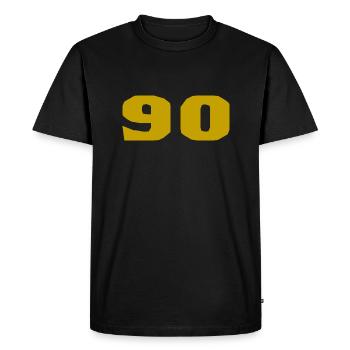 90. 90 YEARS. 90TH ANNIVERSARY. 90TH ANNIVERSARY. - Men's Premium Organic T-Shirt - black - Front - Nico (187cm)