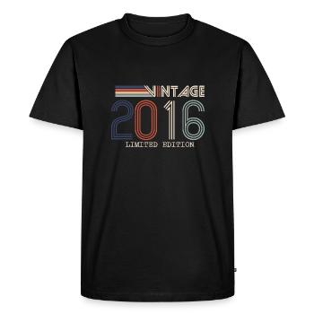 Vintage 2016 Cadeau Anniversaire - Millésime 2016 - T-shirt Premium bio Homme - noir - Devant - Nico (187cm)