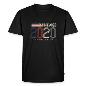 Vintage 2020 Cadeau Anniversaire - Millésime 2020 - T-shirt Premium bio Homme - noir - Devant - Nico (187cm)