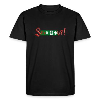 T-shirt chaud - T-shirt Premium bio Homme - noir - Devant - Nico (187cm)