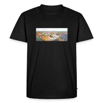 Vue panoramique de la vieille ville d’Osnabrück depuis St. Mary’s - T-shirt Premium bio Homme - noir - Devant - Nico (187cm)