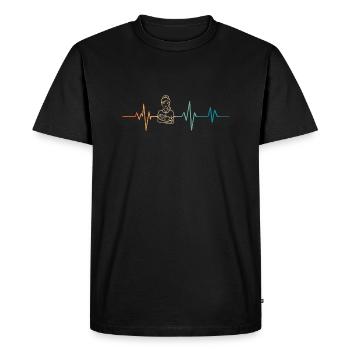 Battement de coeur rétro sage femme - T-shirt Premium bio Homme - noir - Devant - Nico (187cm)