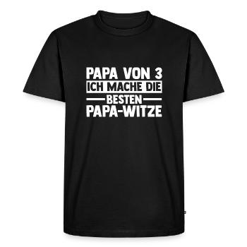 Dad of 3 children - Men's Premium Organic T-Shirt - black - Front - Nico (187cm)