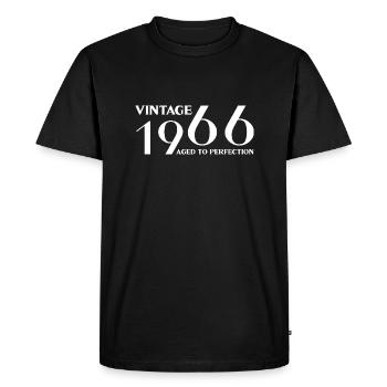 Vintage 1966 aged to perfection - Men's Premium Organic T-Shirt - black - Front - Nico (187cm)