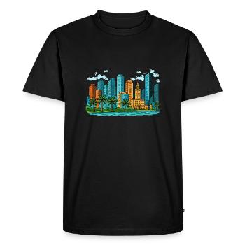 Ville de Miami - T-shirt Premium bio Homme - noir - Devant - Nico (187cm)