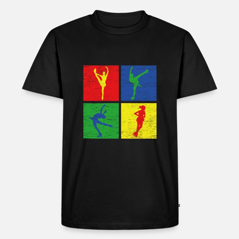 Eiskunstlauf - Männer Premium Bio T-Shirt - Schwarz